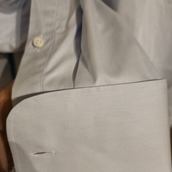NWOT Stenströms Light Blue Fitted Two-Fold Super Cotton French Cuff Shirt 15.5 - Picture 6 of 7
